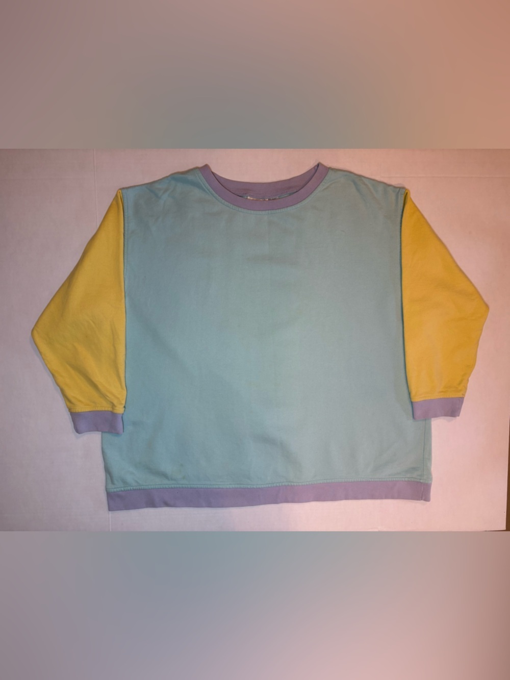 Newport News VTG Womens Pastel Color block Sweatshirt Crewneck Pullover Size 3X